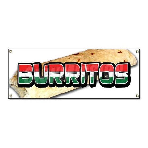 Burritos Banner Heavy Duty 13 Oz Vinyl with Grommets Single Sided
